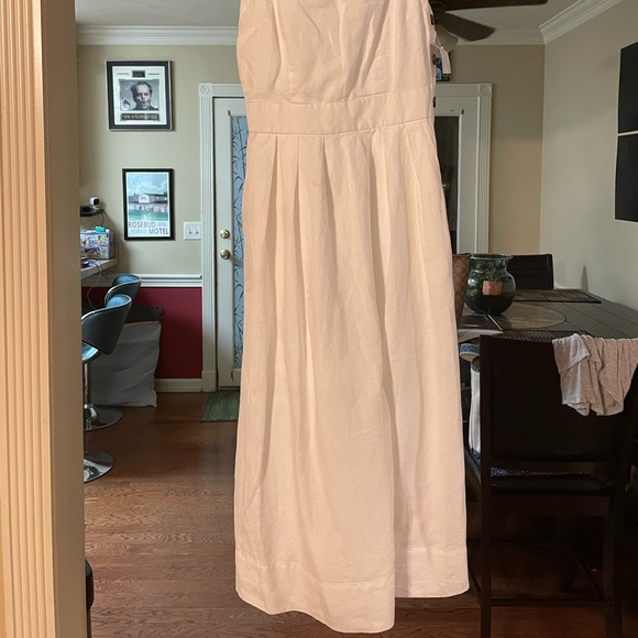 GAP Apron Midi Cotton-Linen White Dress - Picture 6 of 11